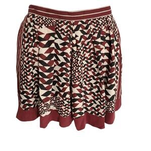 W118 by Walter Baker maroon pleated a line skirt size large